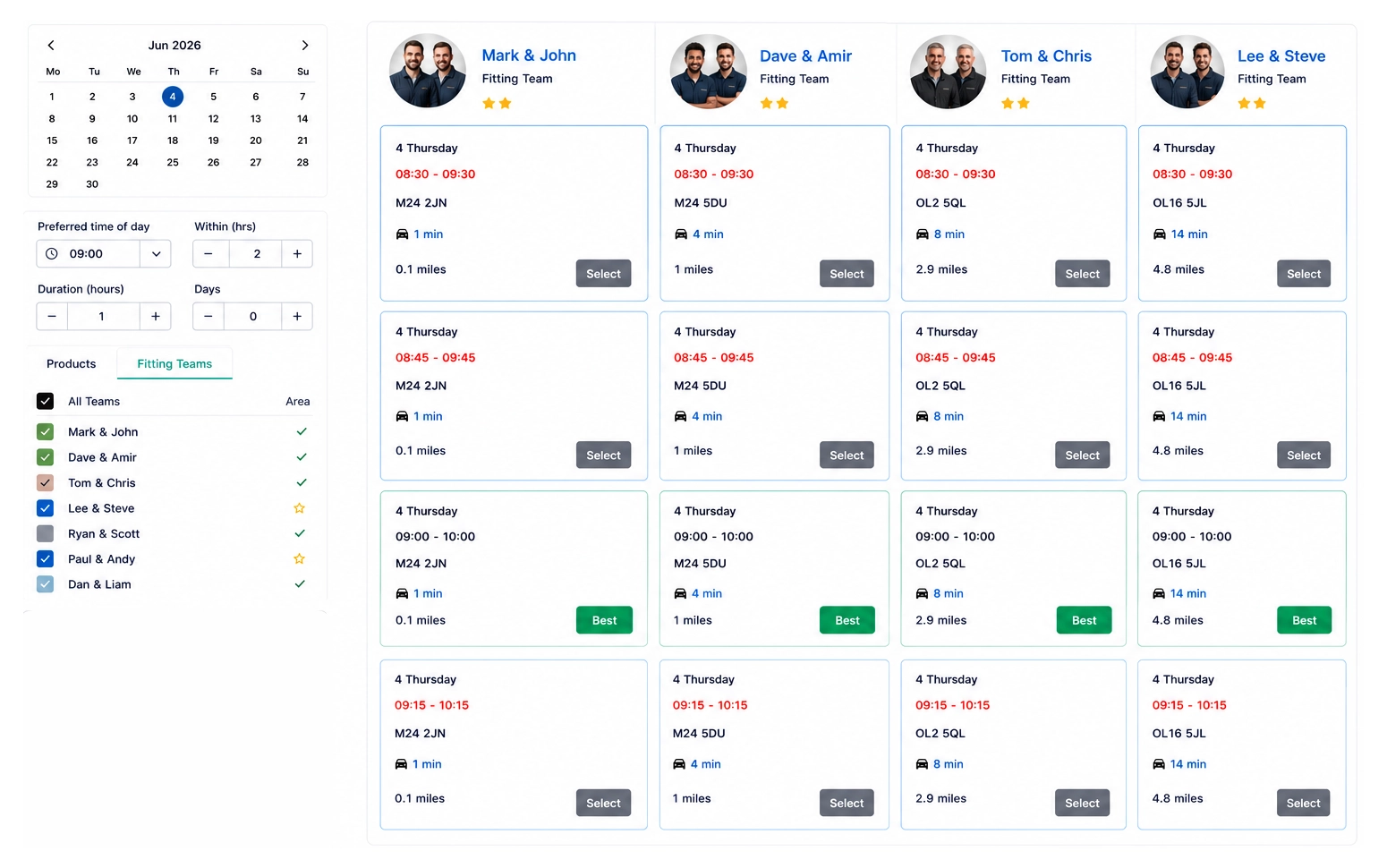 Installation Scheduling